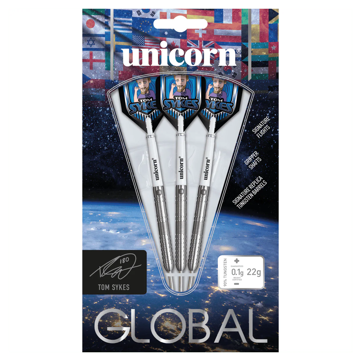 Unicorn Global Tom Sykes 90% Tungsten 22g Darts - Image 4