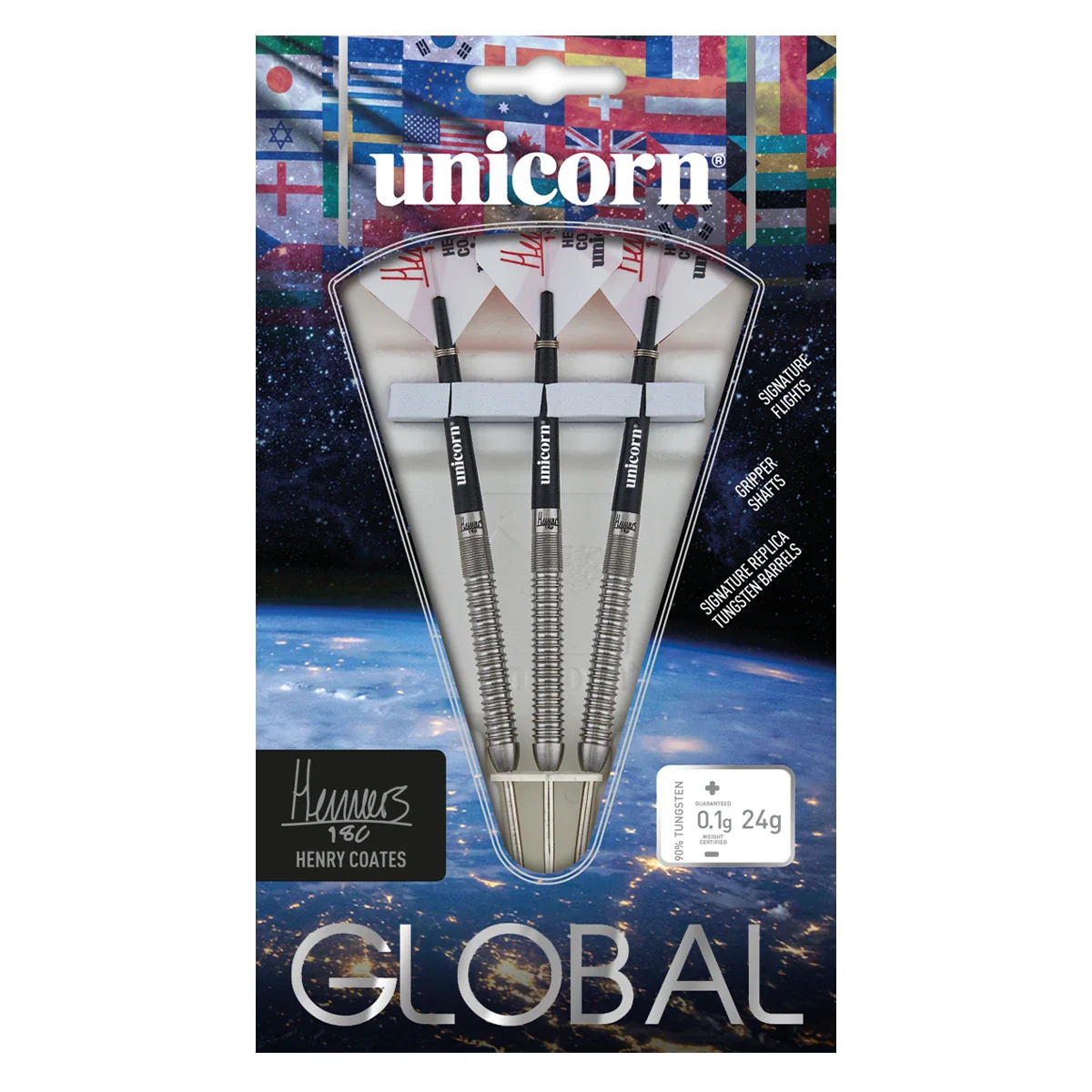Unicorn Henry Coates 90% Tungsten 24g Darts - Image 3