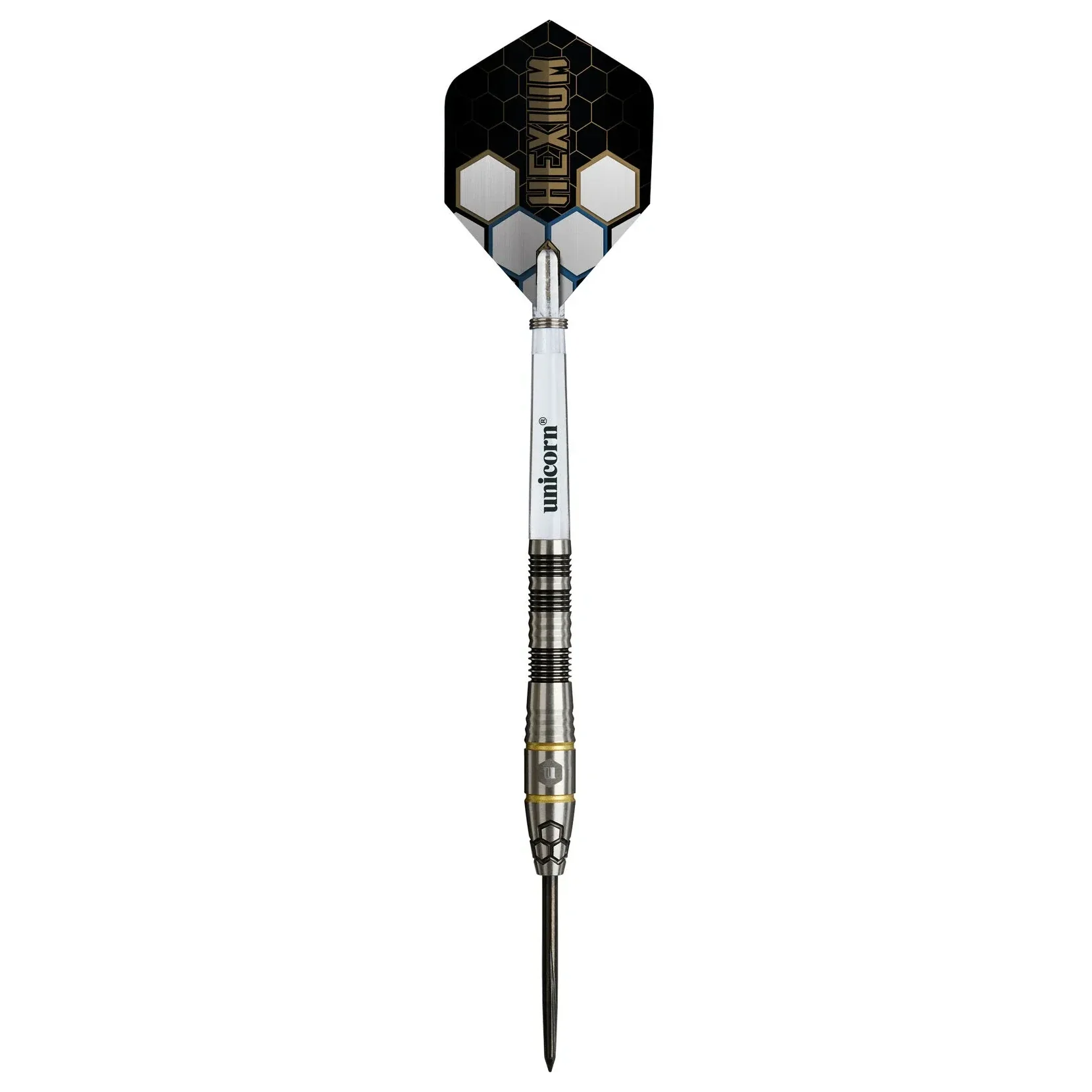 Unicorn Hexium 1 Black & Gold 90% Tungsten Steel Tip Darts 22g - Image 3
