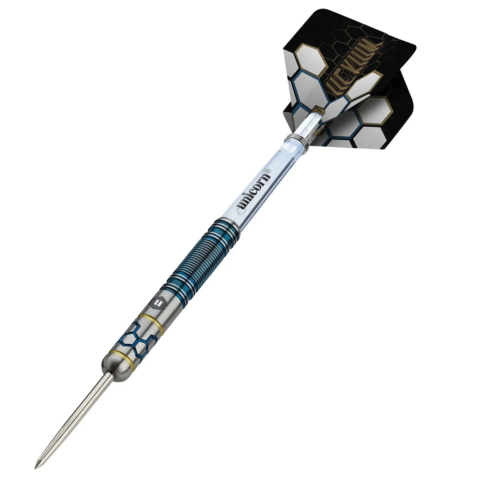 Unicorn Hexium 2 Blue & Gold 90% Tungsten Steel Tip Darts 23g - Image 2