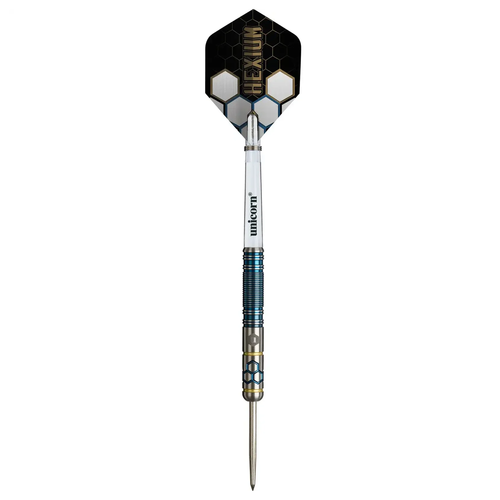 Unicorn Hexium 2 Blue & Gold 90% Tungsten Steel Tip Darts 23g - Image 4