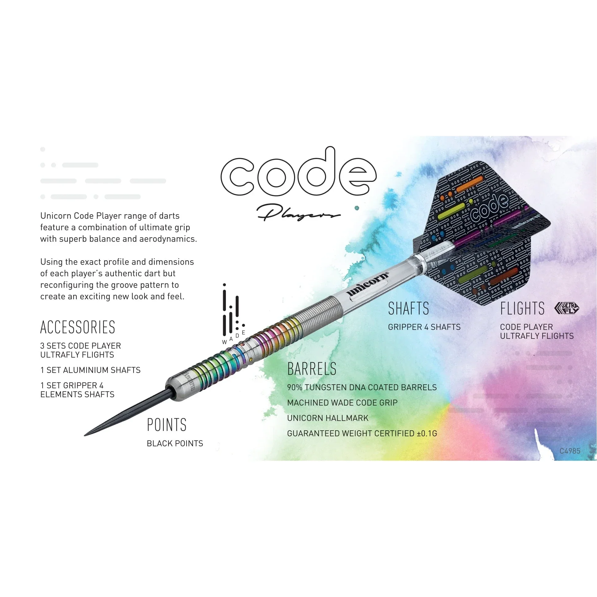 Unicorn James Wade Code 20g Darts - Image 5