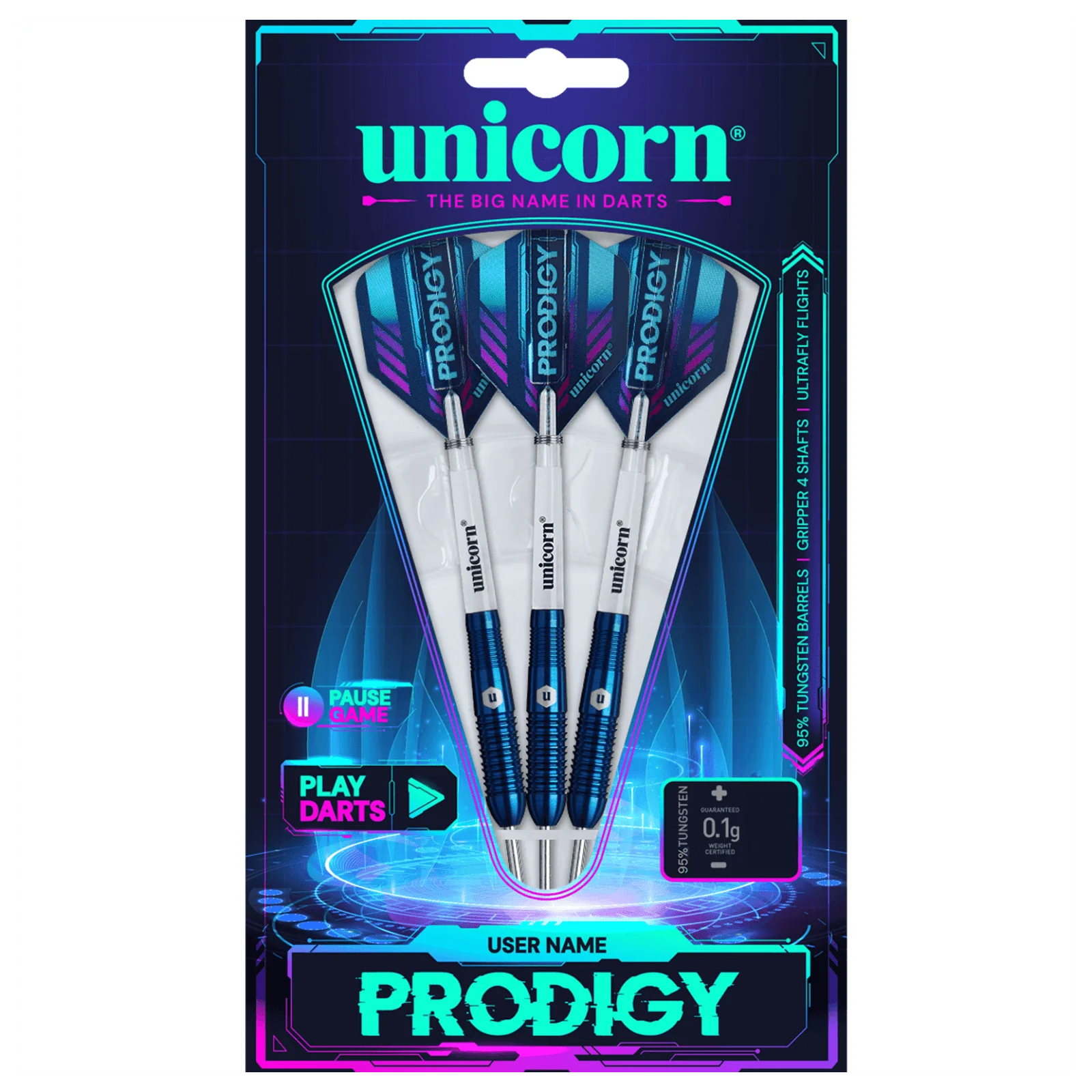 Unicorn Prodigy 'User Name' 02 Torpedo 95% Tungsten 23g Darts - Image 4