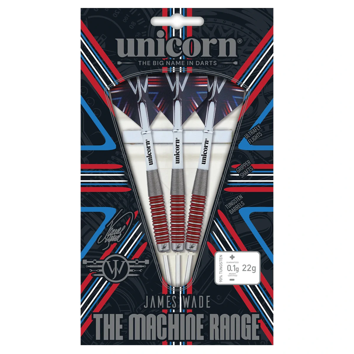 Unicorn The Machine James Wade 90% Tungsten 22g Darts - Image 3