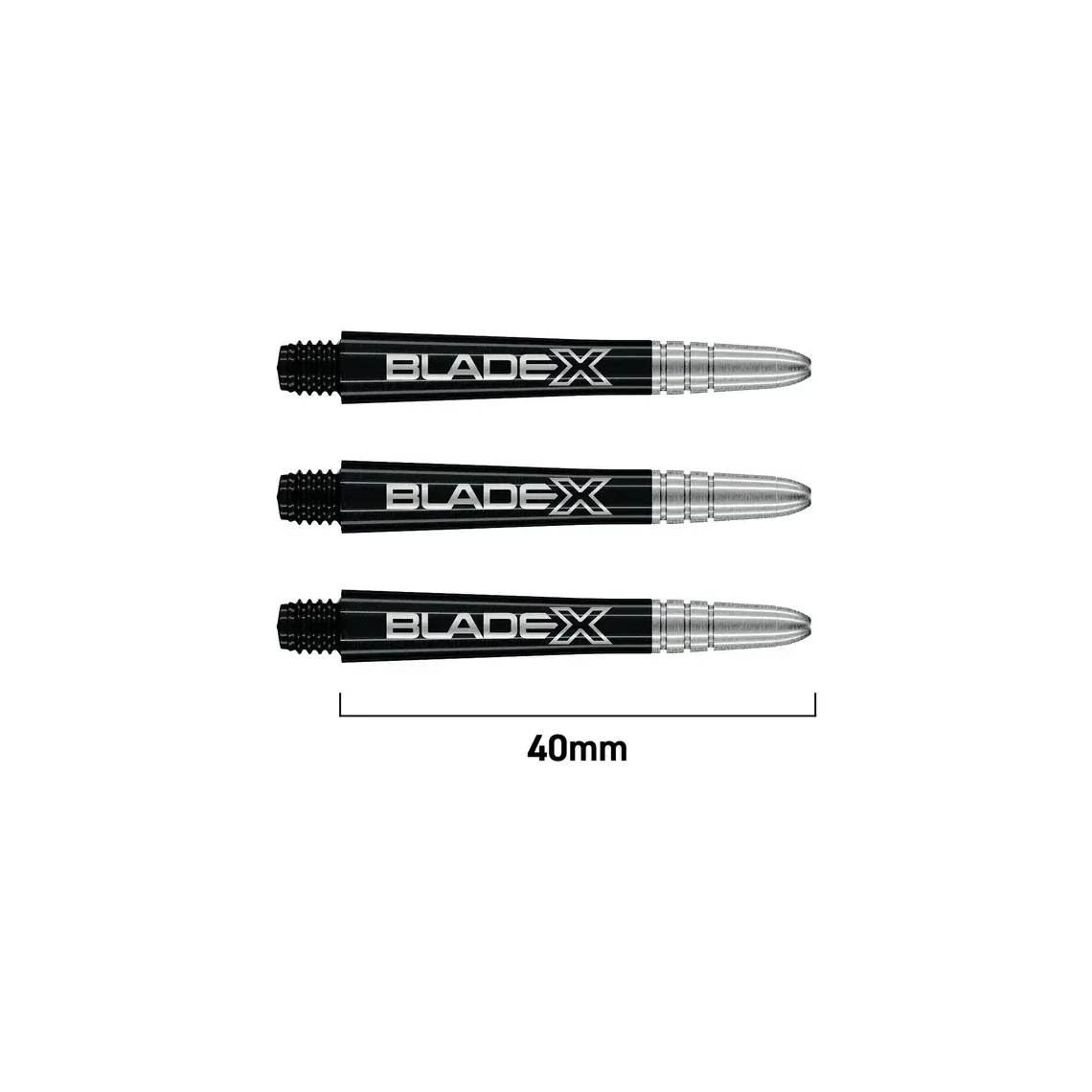 Winmau Blade X Vecta Dart Shafts - Black & Silver - Image 4