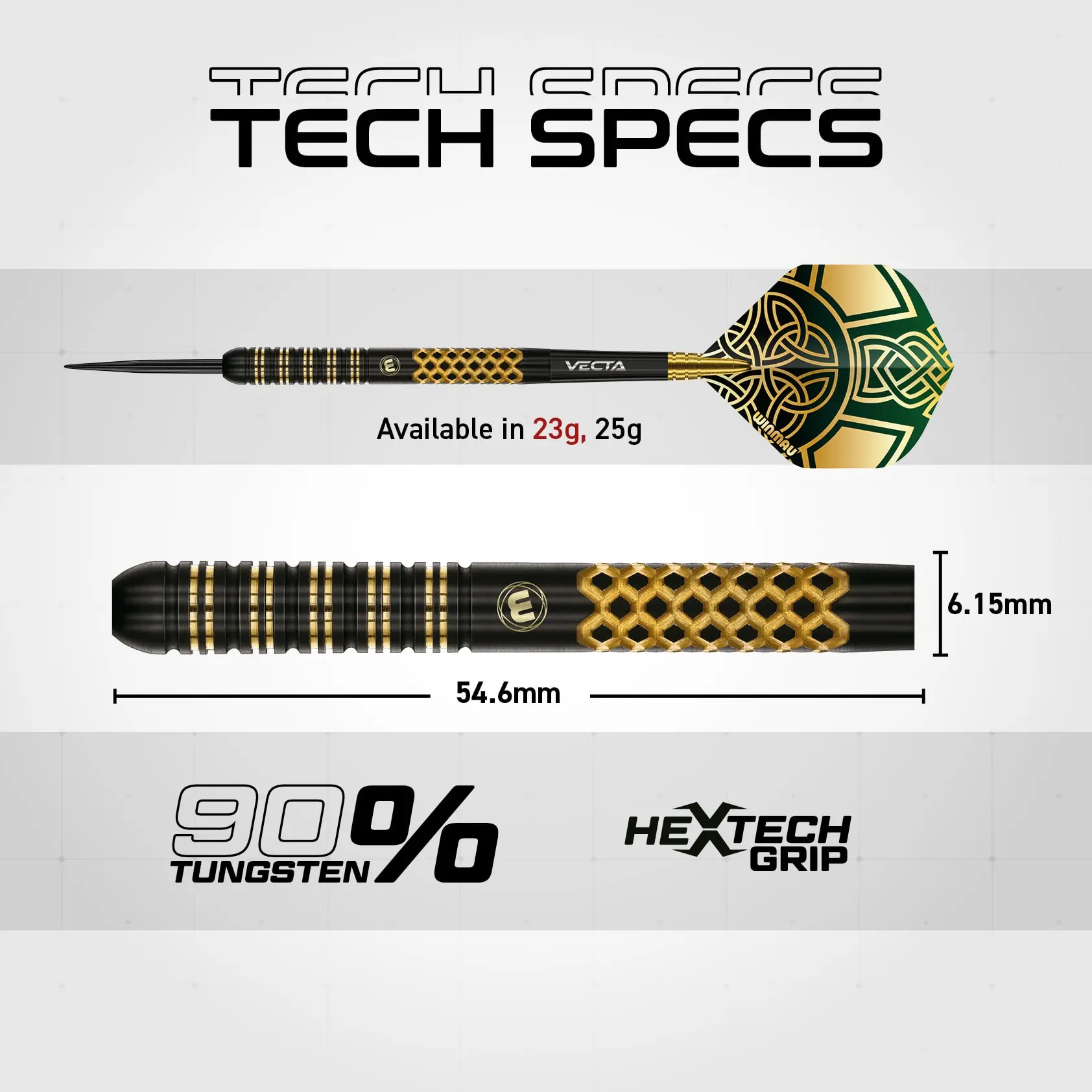 Winmau Brendan Dolan Signature Series 1 | 90% Tungsten 23g Darts - Image 3