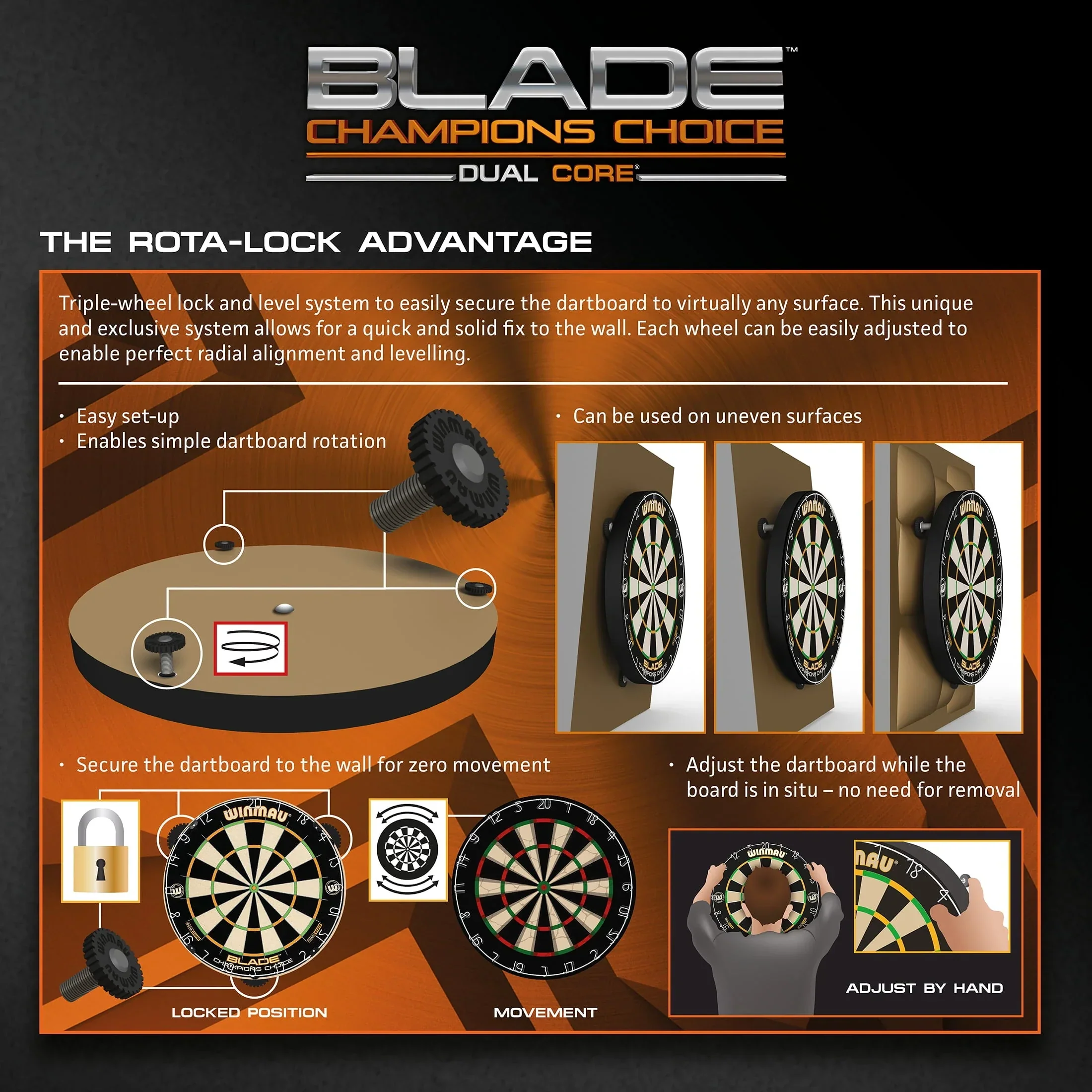 Winmau Champions Choice Dual Core Bristle Dartboard - Image 3