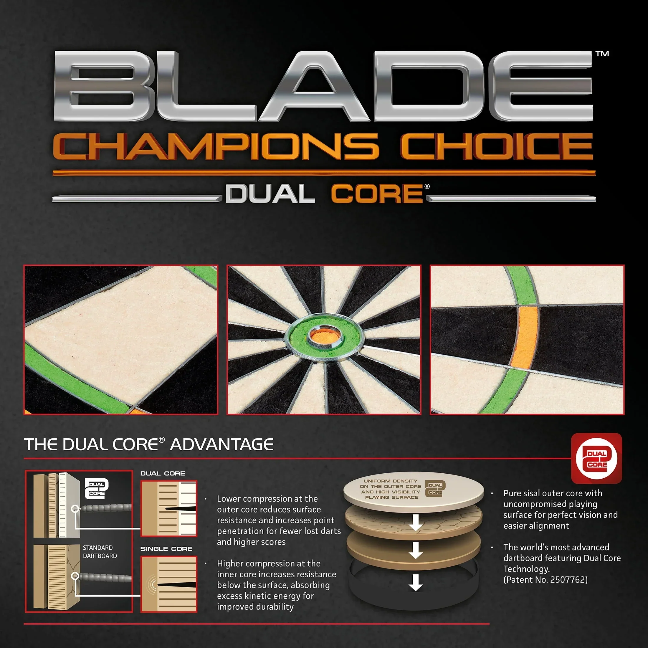 Winmau Champions Choice Dual Core Bristle Dartboard - Image 5
