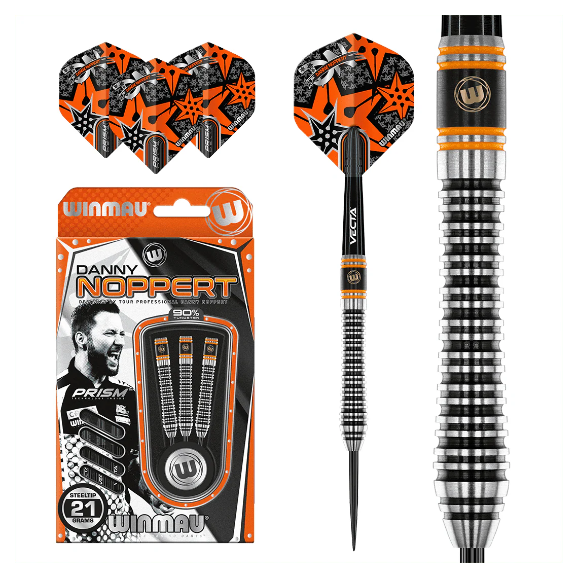 Winmau Danny Noppert Signature Edition 2.0 90% Tungsten Steel Tip Darts 21g - Image 2