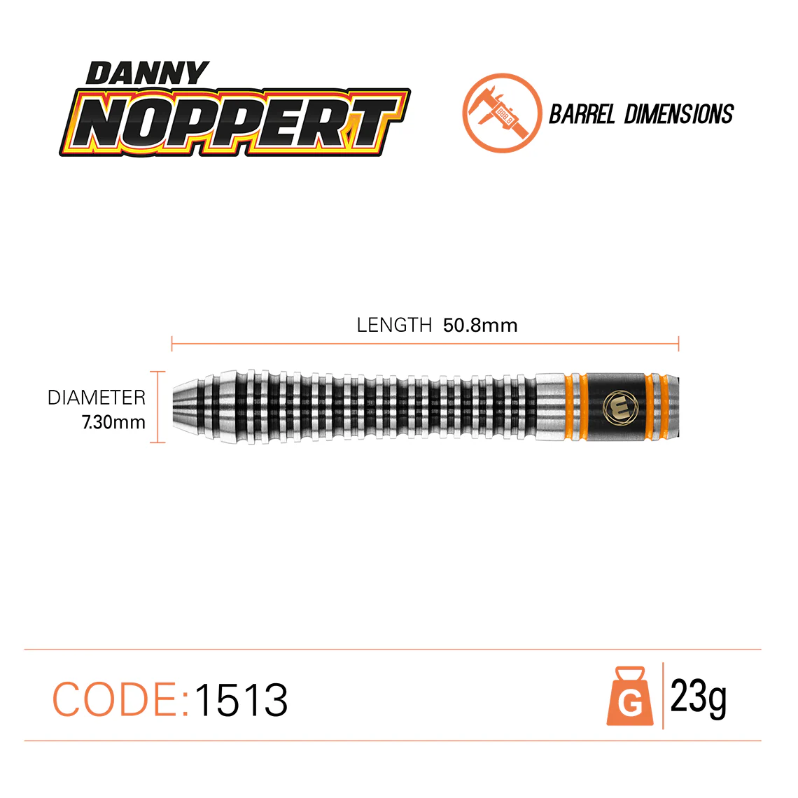 Winmau Danny Noppert Signature Edition 2.0 90% Tungsten Steel Tip Darts 23g - Image 3
