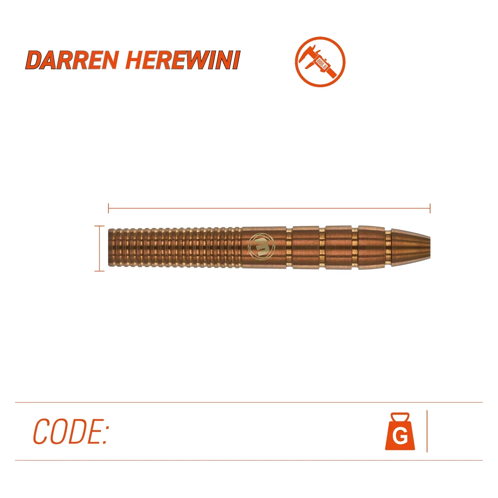 Winmau Darren Herewini 26g Darts - Image 5