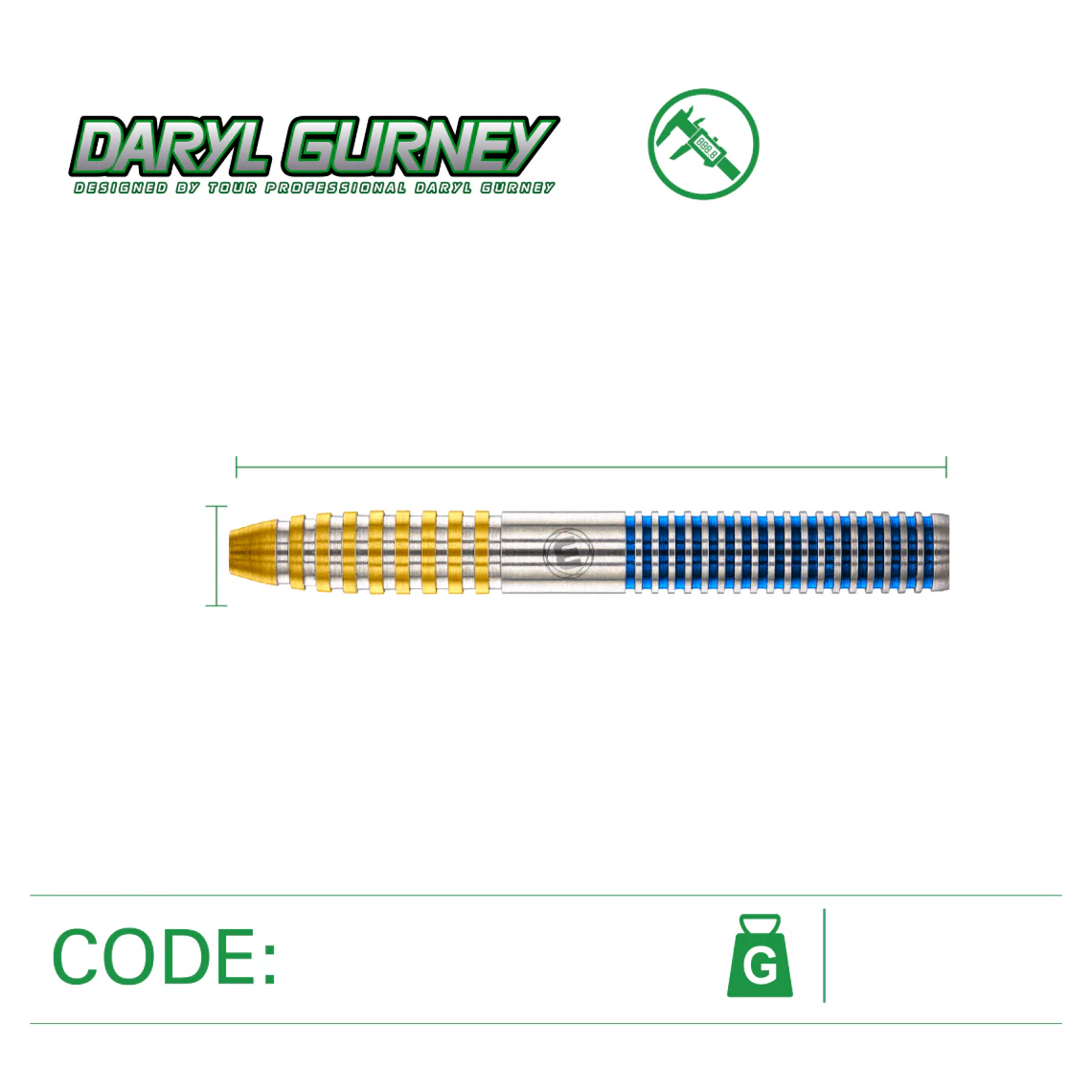 Winmau Daryl Gurney SC 1.0 Series 90% Tungsten Steel Tip Darts 23g - Image 4