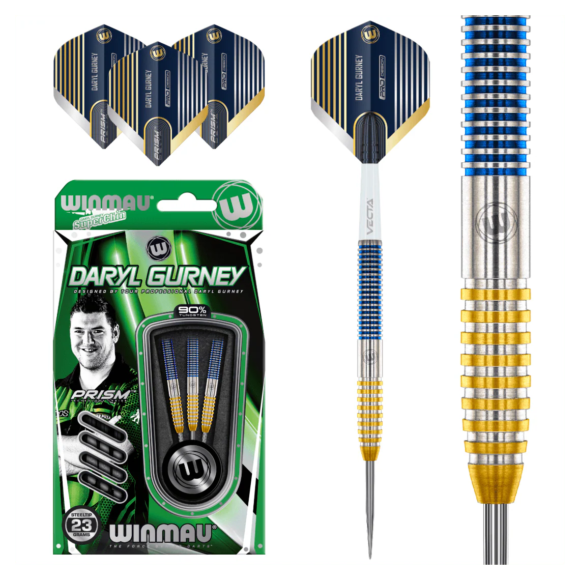 Winmau Daryl Gurney SC 1.0 Series 90% Tungsten Steel Tip Darts 23g - Image 5