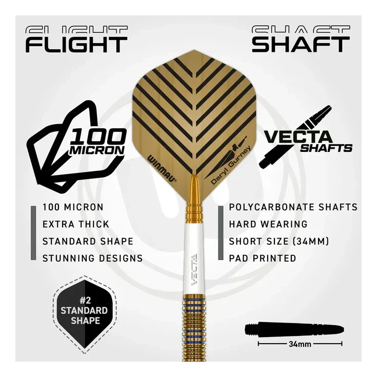 Winmau Daryl Gurney Signature Edition 95% Tungsten Steel Tip Darts - 23g - Image 4