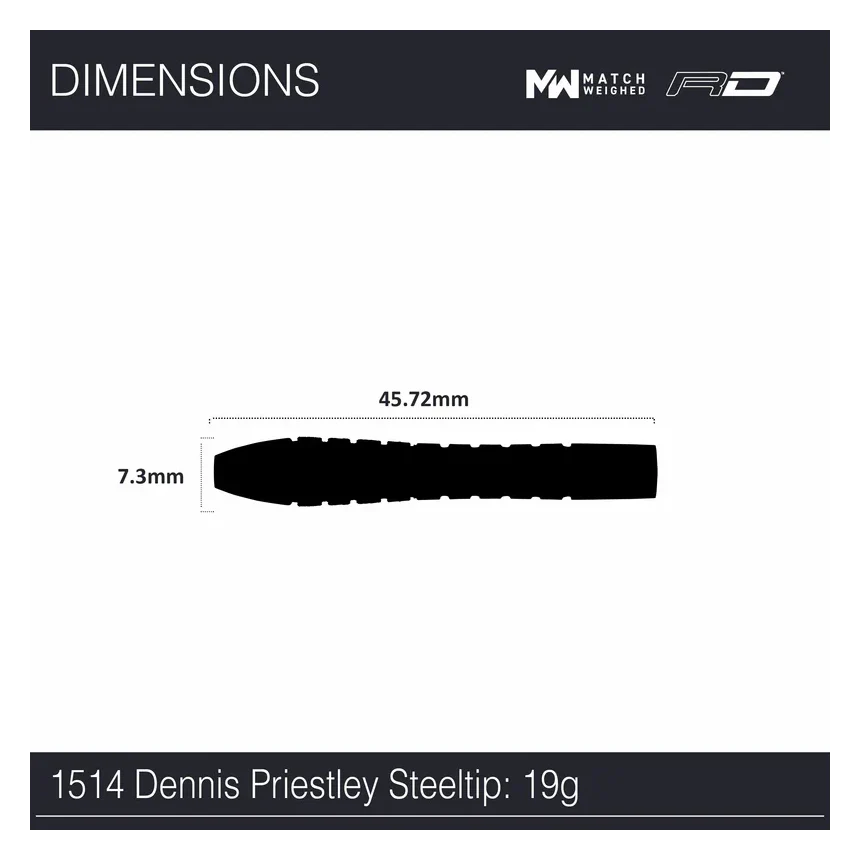Winmau Dennis Priestley Diamond 3-Zero Steel Tip Darts 19g - Image 4