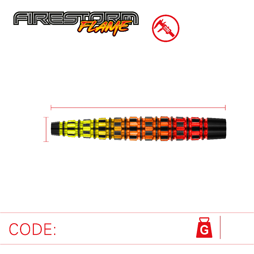 Winmau Firestorm Flame 90% Tungsten Alloy Dart 21g - Image 4