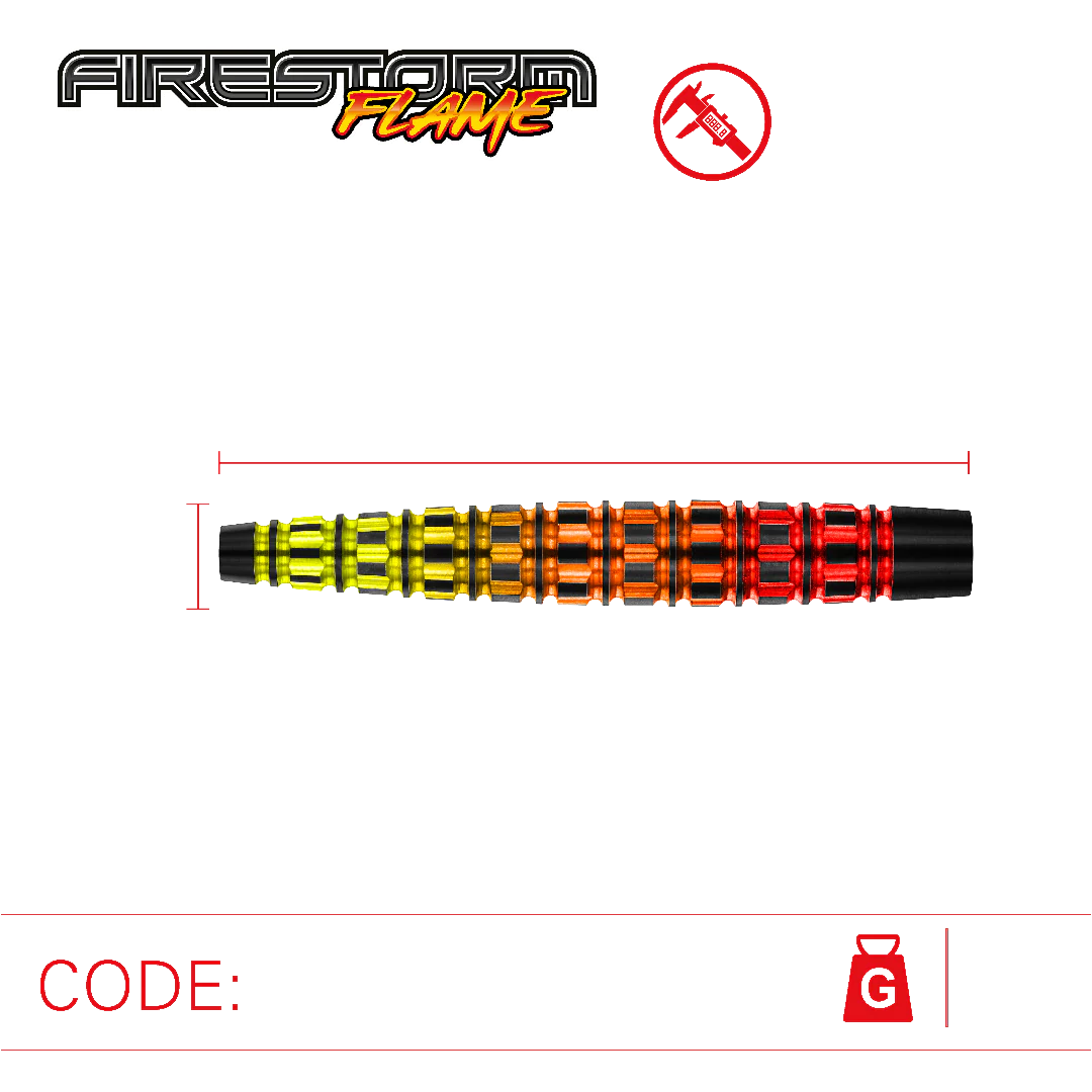 Winmau Firestorm Flame 90% Tungsten Alloy Dart 25g - Image 4