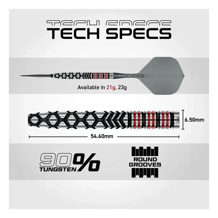 Winmau Fornax Tapered 90% Tungsten Steel Tip Darts - 21g - Image 6