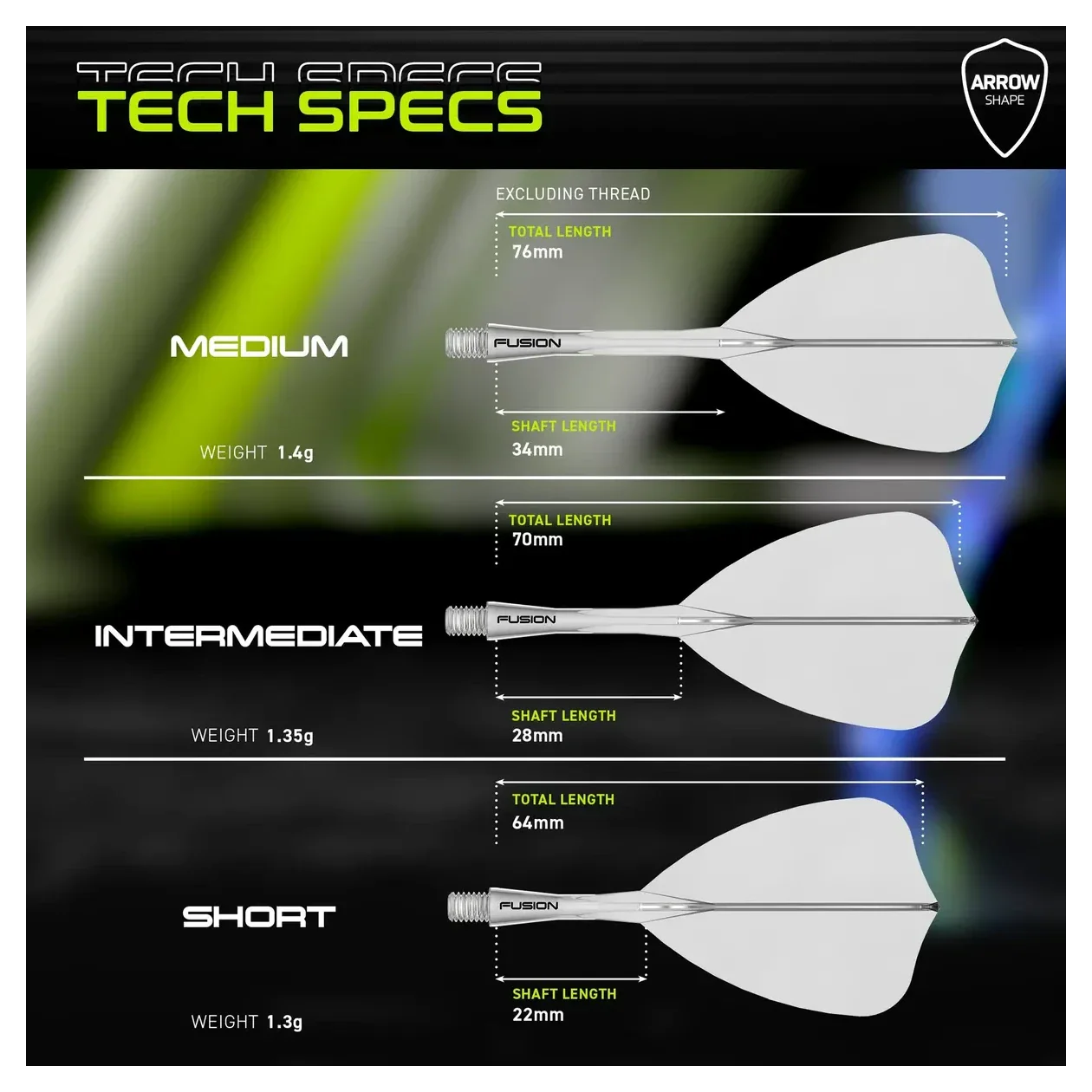 Winmau Fusion Arrow Integrated Flight & Shaft Transparent Clear - Image 5