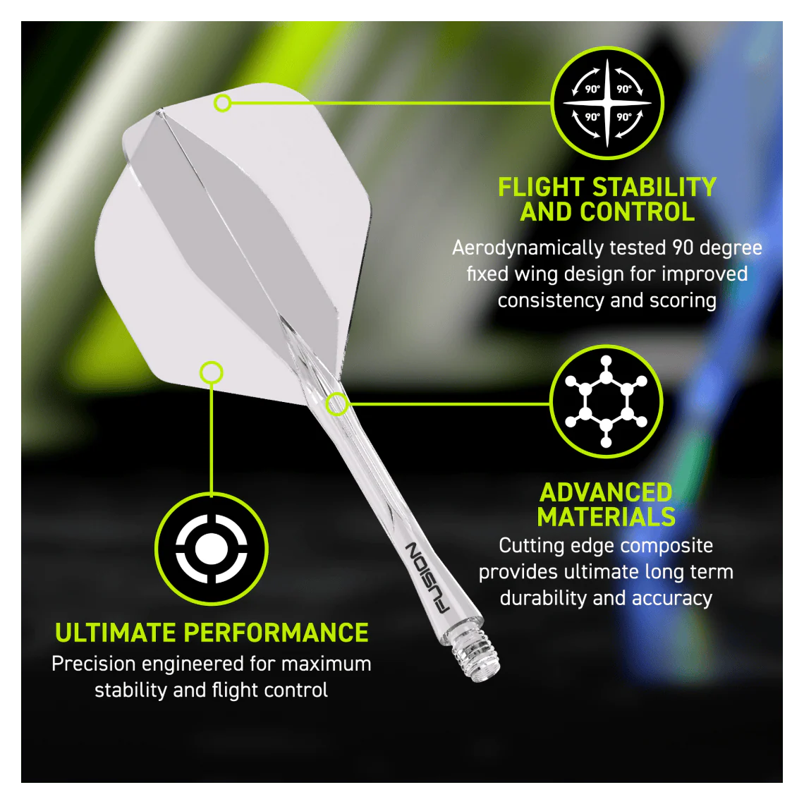 Winmau Fusion Flight & Shaft Intermediate #2 - Clear - Image 5
