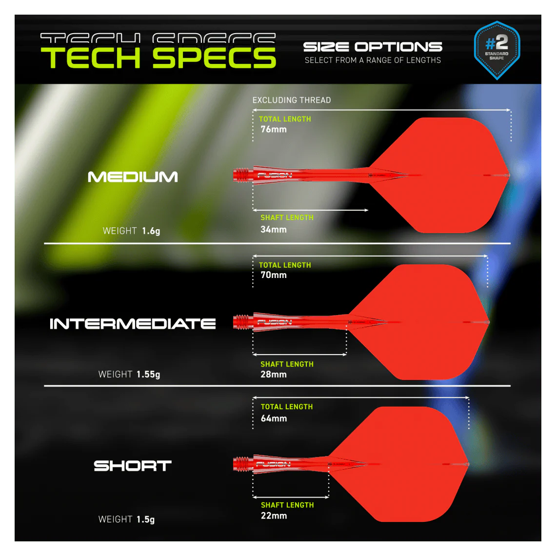 Winmau Fusion Flight & Shaft Intermediate #2 - Red - Image 6