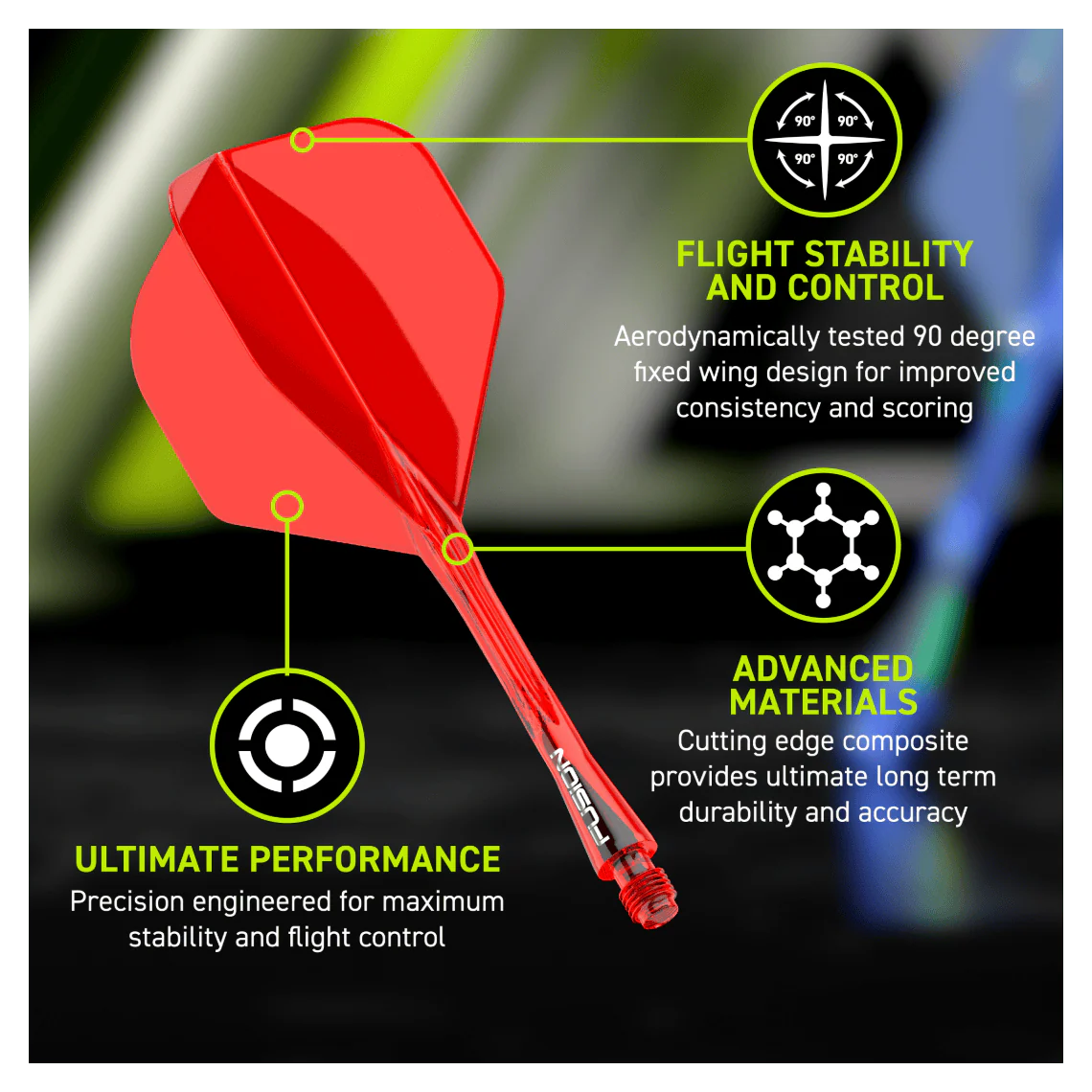 Winmau Fusion Flight & Shaft Medium #2 - Red - Image 6
