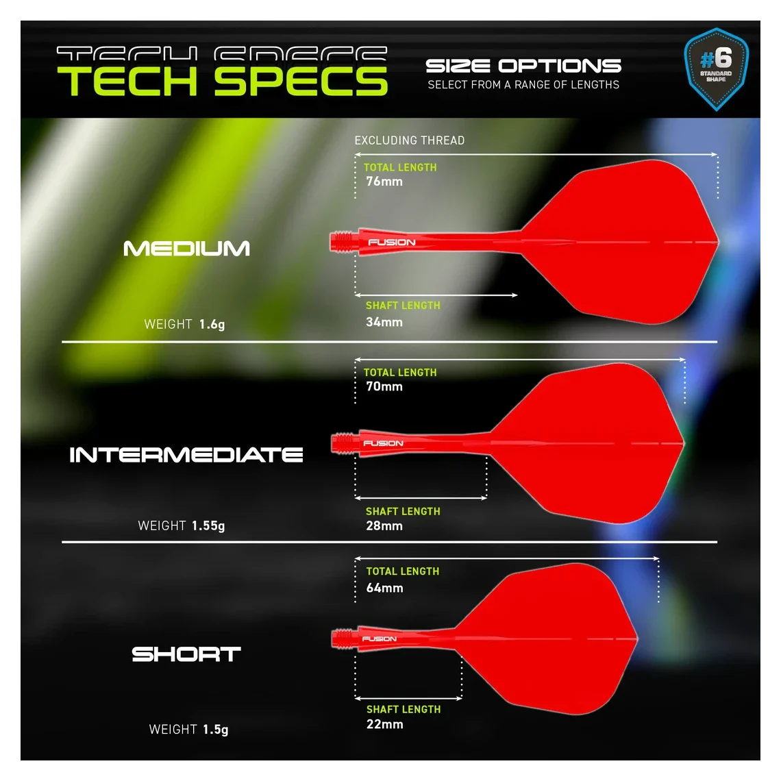 Winmau Fusion Integrated Flight & Shaft #6 - Red - Image 8