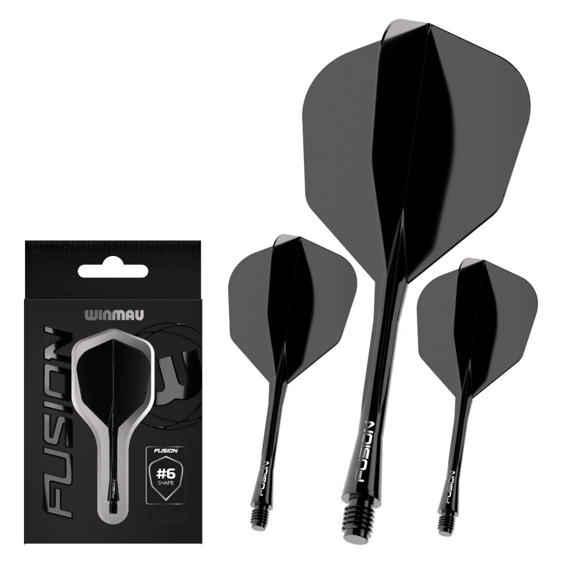 Winmau Fusion Integrated Flight & Shaft #6 - Black - Image 3