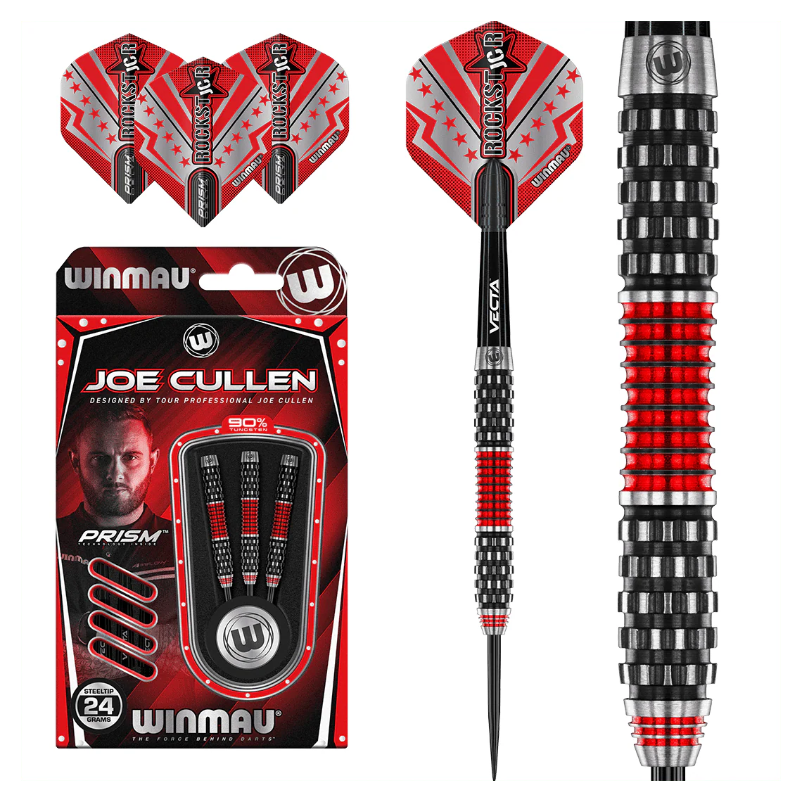 Winmau Joe Cullen ROCKSTAR RS1.0 90% Tungsten Steel Tip Darts 24g - Image 5