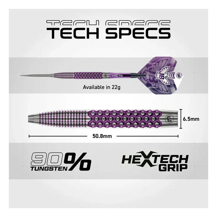 Winmau John Brown Signature Edition 90% Tungsten Steel Tip Darts - 22g - Image 3