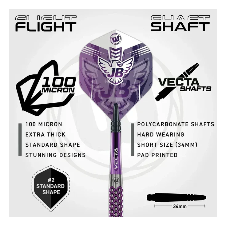 Winmau John Brown Signature Edition 90% Tungsten Steel Tip Darts - 22g - Image 5