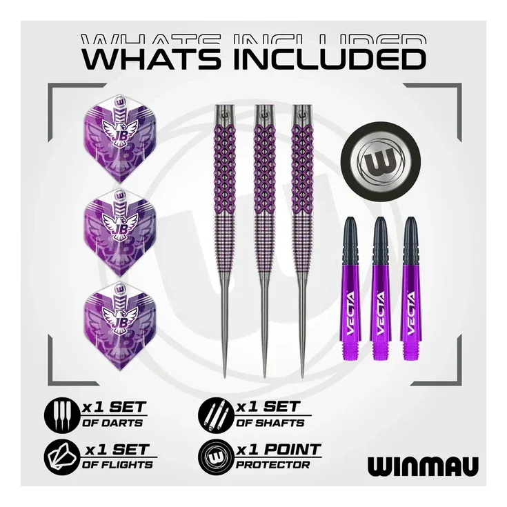 Winmau John Brown Signature Edition 90% Tungsten Steel Tip Darts - 22g - Image 6