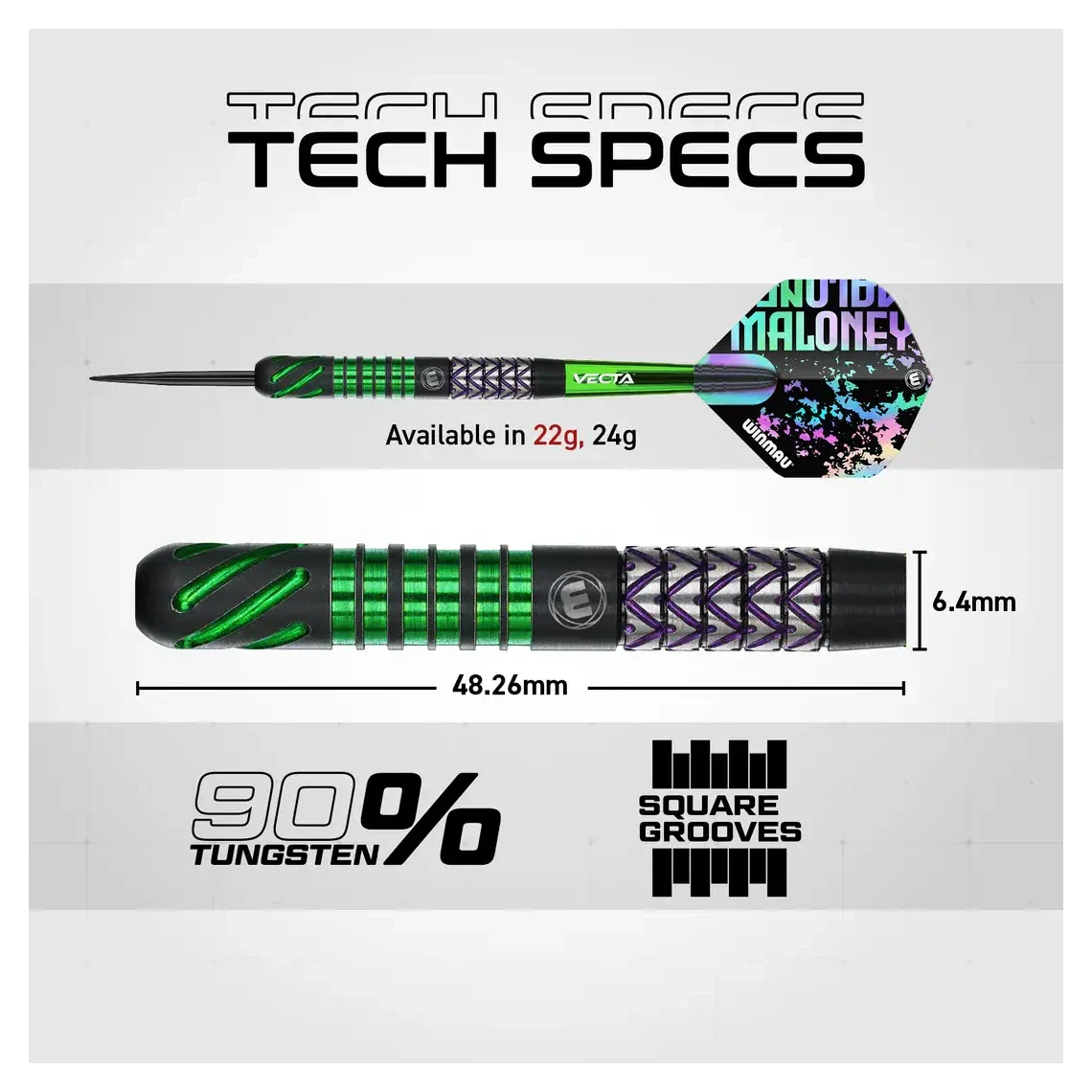 Winmau Mike Maloney Signature Series 1 | 90% Tungsten 22g Darts - Image 3