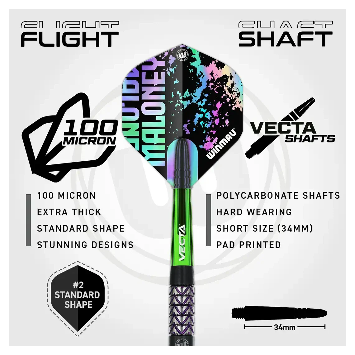 Winmau Mike Maloney Signature Series 1 | 90% Tungsten 22g Darts - Image 5