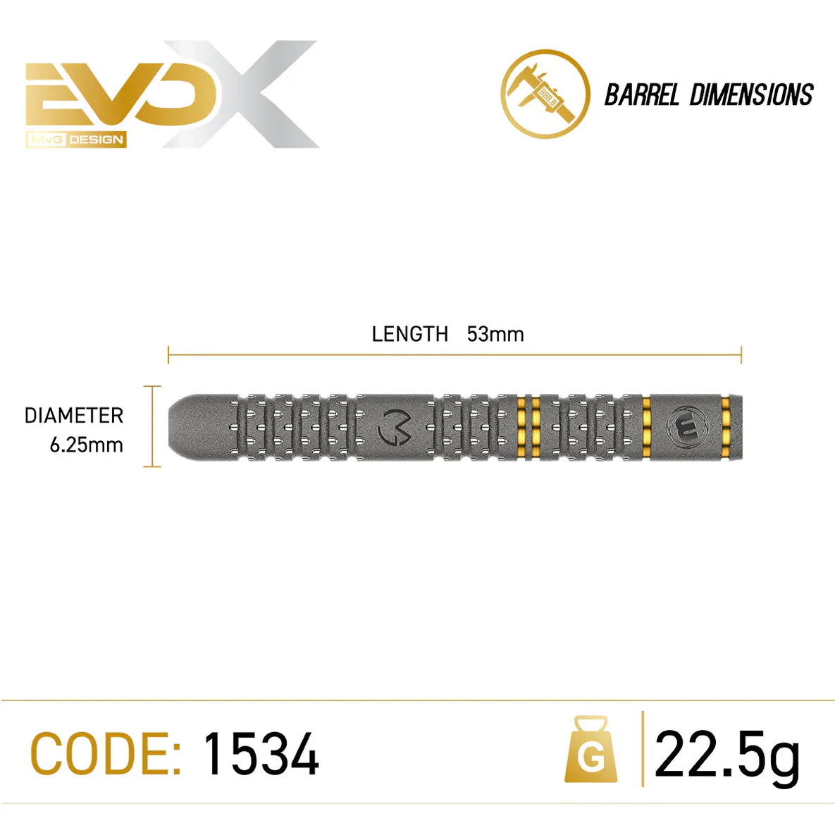Winmau MvG Michael Van Gerwen EvoX 22.5g Darts - Image 4