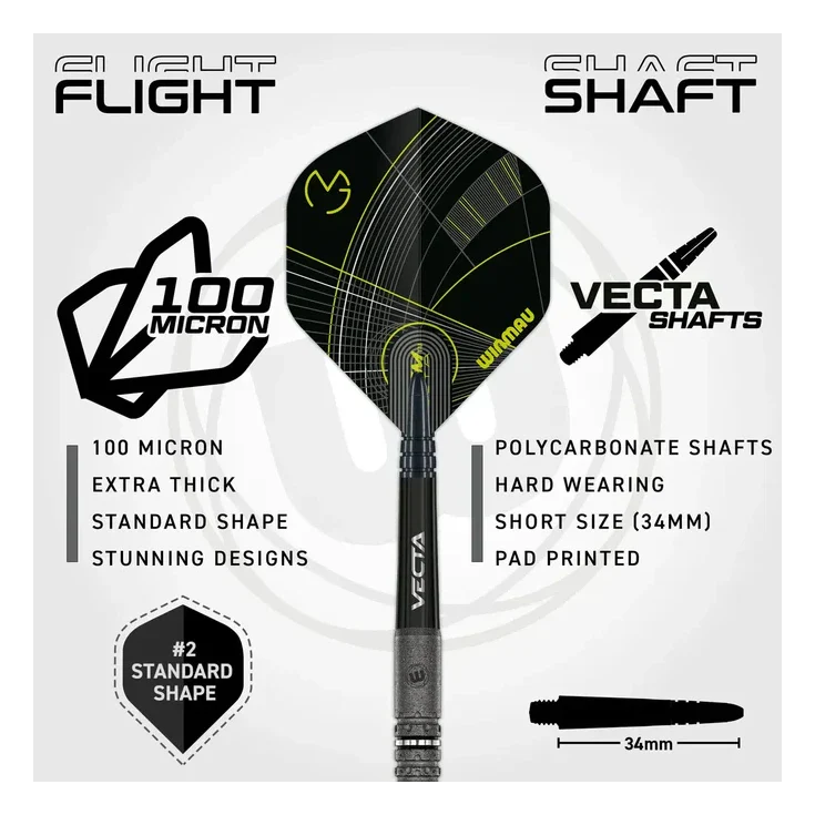 Winmau MvG Signature Edition 90% Tungsten Steel Tip Darts - 24g - Image 4