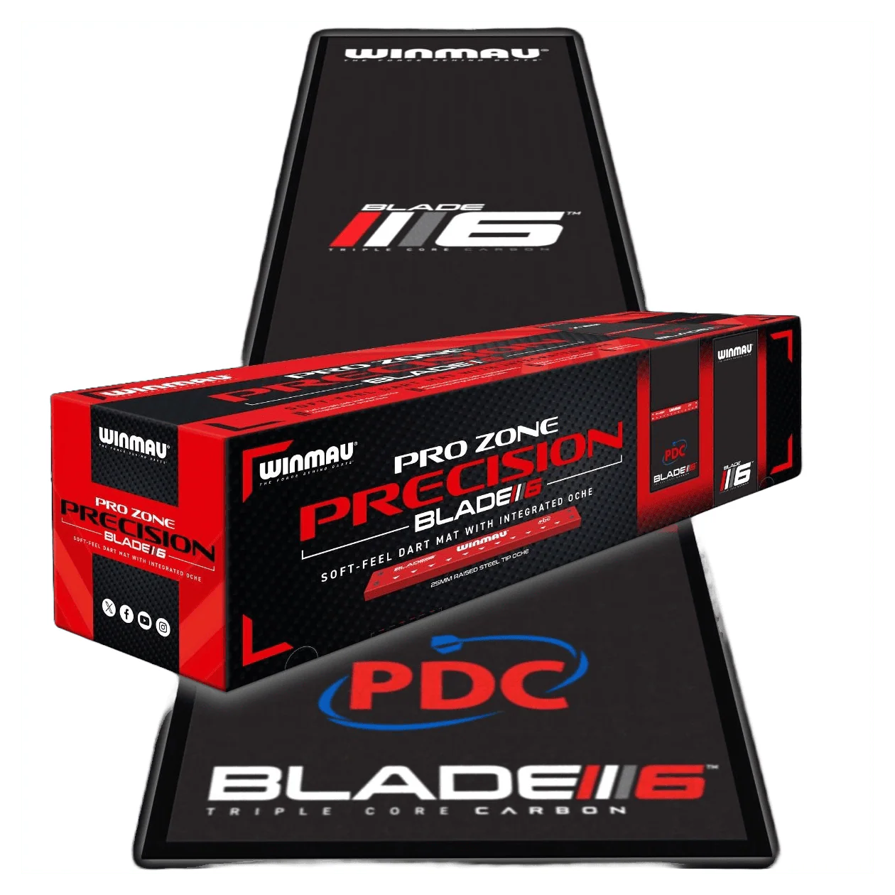Winmau Pro Zone Precision Blade 6 Soft Feel Dart Mat & Integrated Oche - Image 3