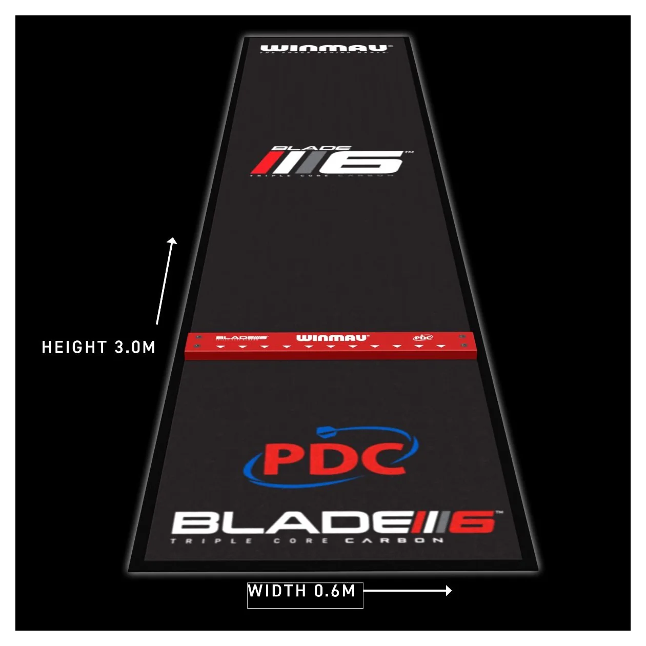 Winmau Pro Zone Precision Blade 6 Soft Feel Dart Mat & Integrated Oche - Image 4