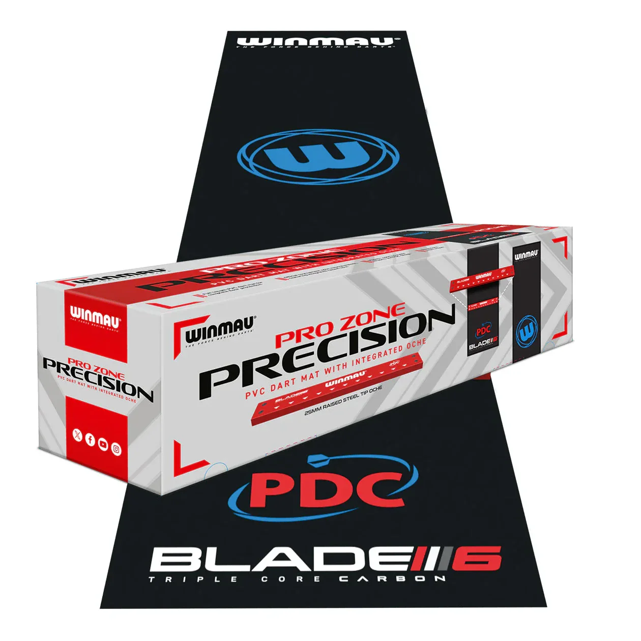 Winmau Pro Zone Precision PVC Dart Mat & Integrated Oche - Image 3