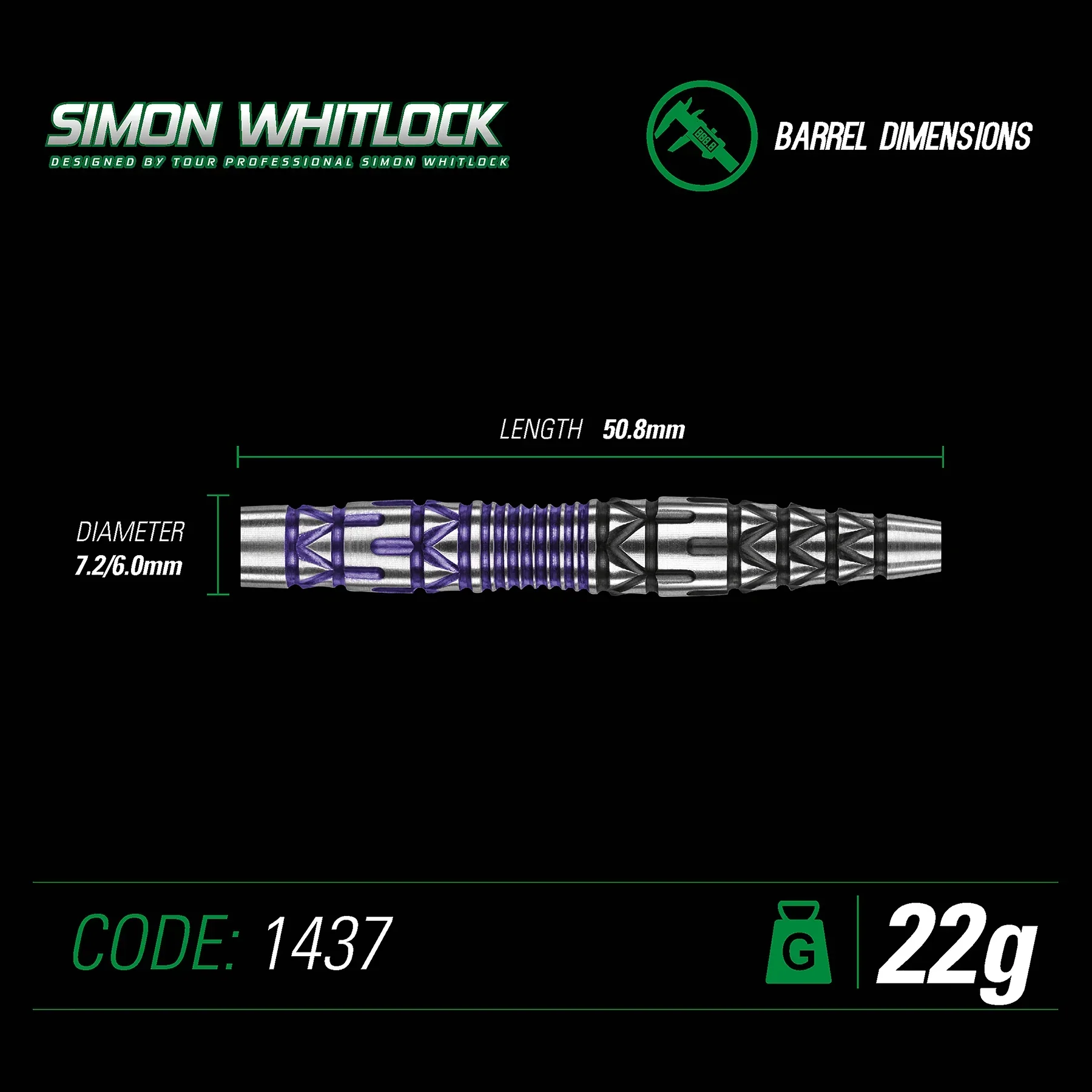 Winmau Simon Whitlock SE 22g Darts - Image 2