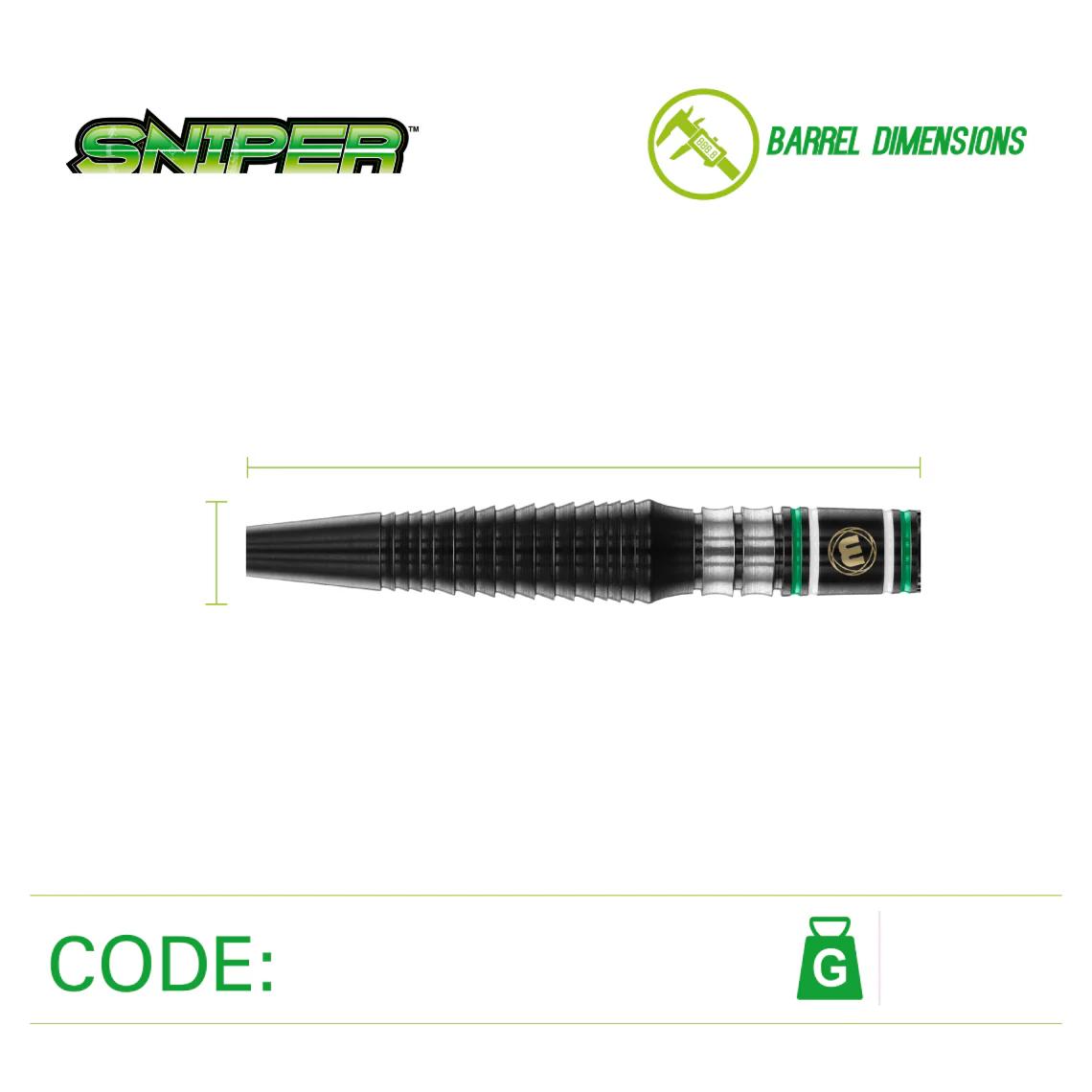 Winmau Sniper Black 90% Tungsten Steel Tip Darts 23g - Image 5