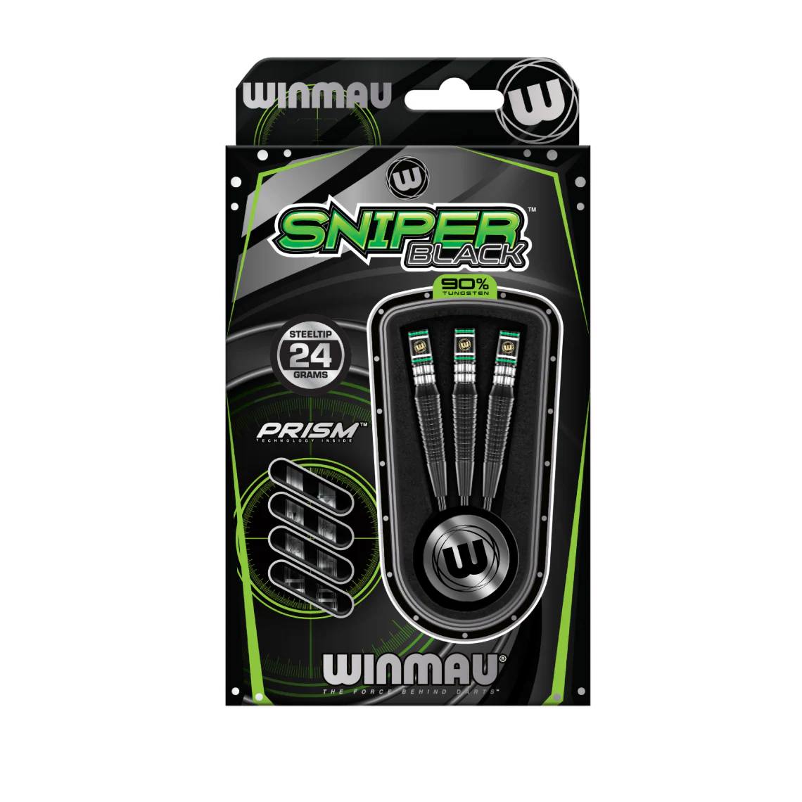 Winmau Sniper Black 90% Tungsten Steel Tip Darts 24g - Image 3