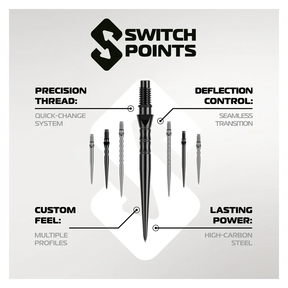 Winmau Switch Point Smooth Silver Effect - Image 5